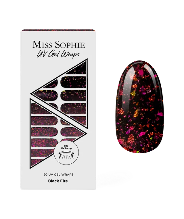 miss-sophie-s-black-fire-uv-nagel-wraps-schwarz-rote-uv-gel-wraps-mit-feuereffek image 1