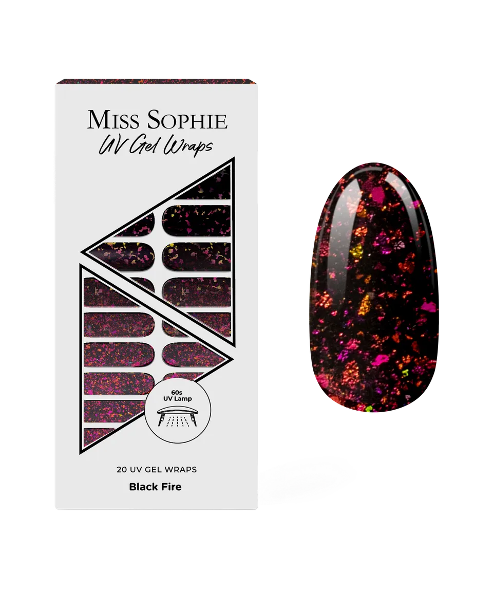 miss-sophie-s-black-fire-uv-nagel-wraps-schwarz-rote-uv-gel-wraps-mit-feuereffek image 1