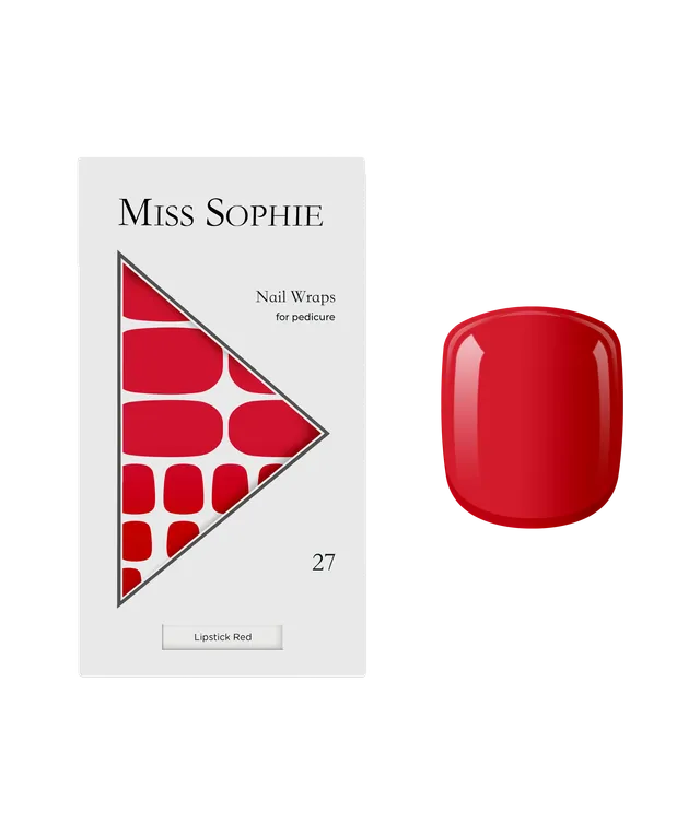 miss-sophie-s-lipstick-red-pedicure-nagelfolien-knallrotes-solid-design-f-r-zehe image 1