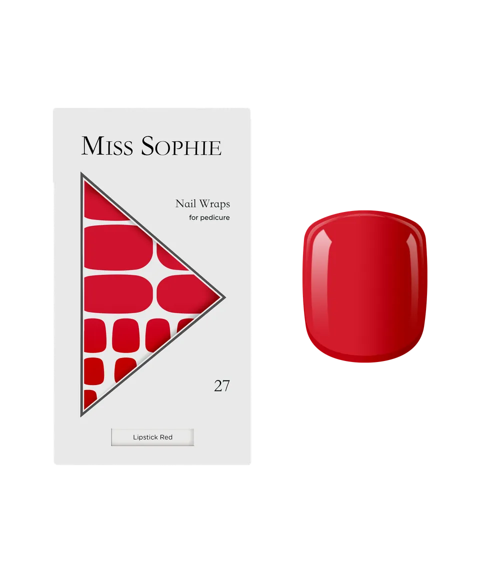 miss-sophie-s-lipstick-red-pedicure-nagelfolien-knallrotes-solid-design-f-r-zehe image 1