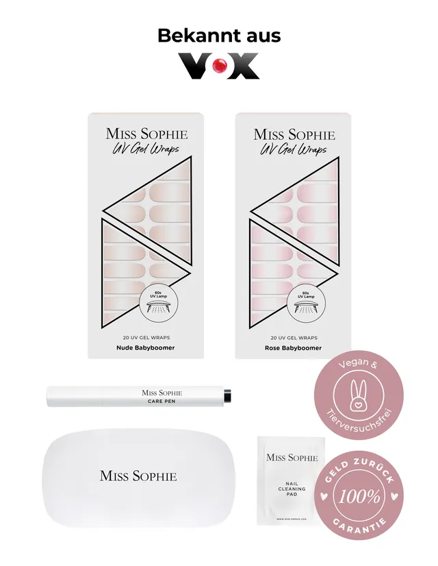 miss-sophie-s-starter-set-uv-nude-babyboomer-uv-rose-babyboomer-uv-uv-nagelfolie image 1