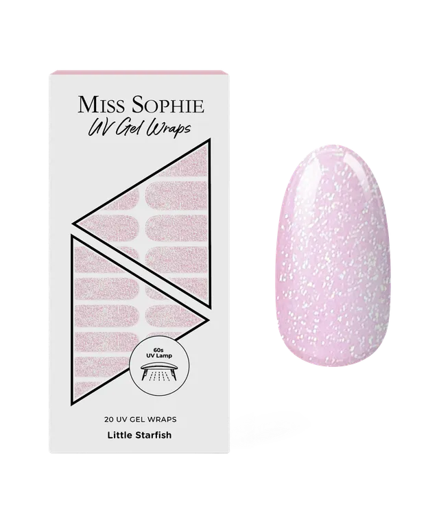 miss-sophie-s-little-starfish-uv-gel-nagelfolien-zartes-rosa-mit-glitzer-finish image 1