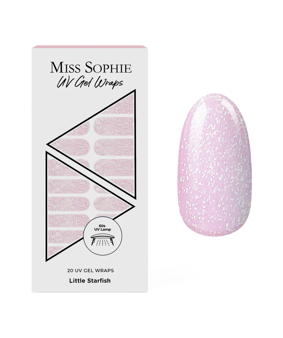 miss-sophie-s-little-starfish-uv-gel-nagelfolien-zartes-rosa-mit-glitzer-finish image 1
