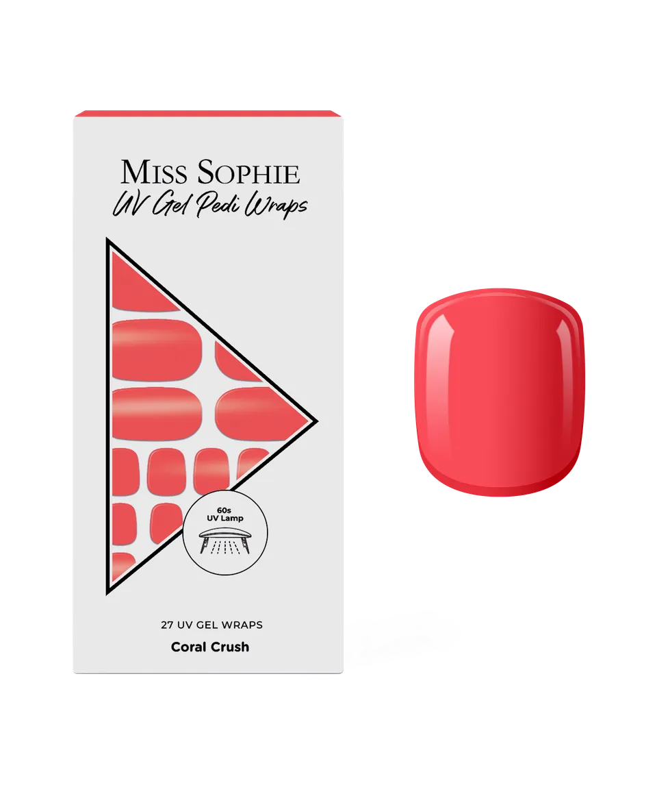 miss-sophie-s-coral-crush-uv-pedicure-nagelfolien-kr-ftiges-koralle-uv-gel-desig image 1