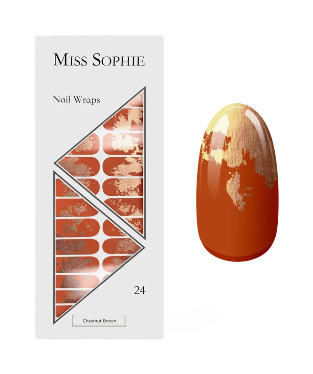 miss-sophie-s-chestnut-brown-nagelfolien-in-braun-mit-metallic-grafikdetails image 1