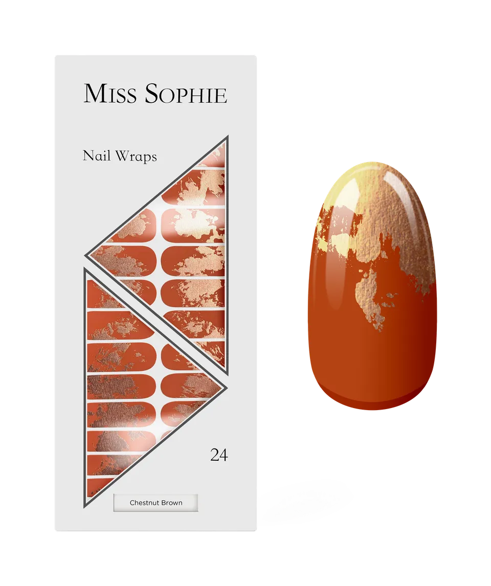 miss-sophie-s-chestnut-brown-nagelfolien-in-braun-mit-metallic-grafikdetails image 1