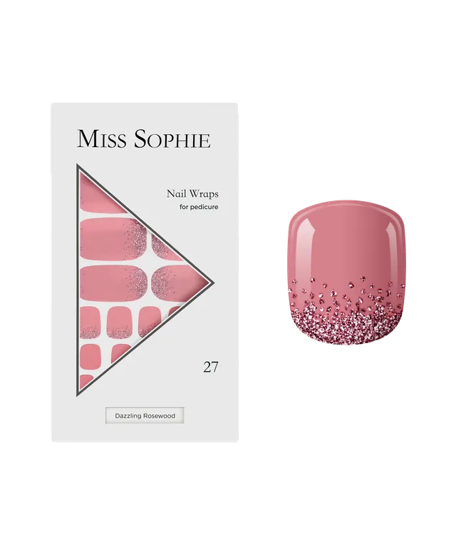 miss-sophie-s-dazzling-rosewood-pedicure-nail-wraps-glitzerndes-rosewood-design- image 1