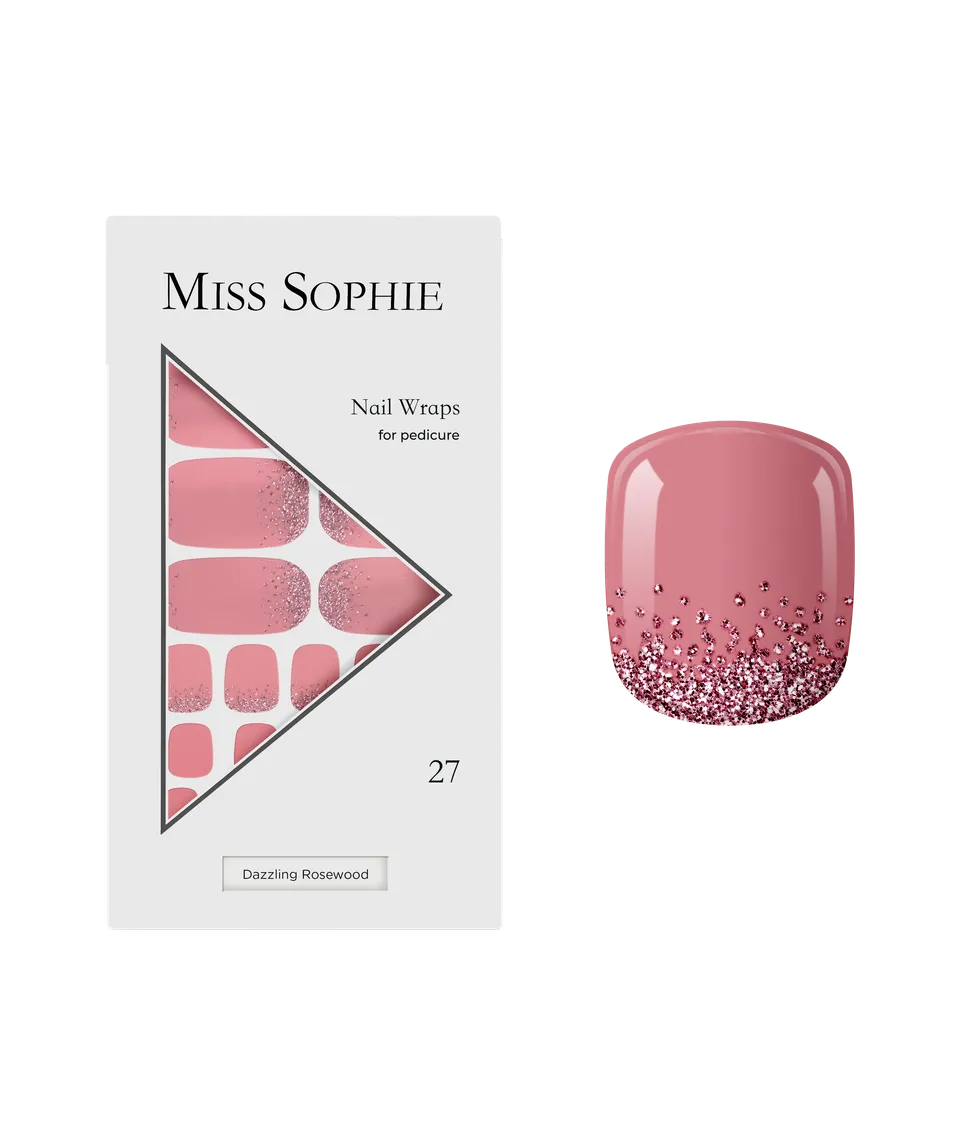 miss-sophie-s-dazzling-rosewood-pedicure-nail-wraps-glitzerndes-rosewood-design- image 1