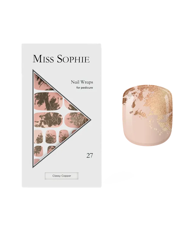 miss-sophie-s-classy-copper-pedicure-edles-kupfer-nude-nagelfolien-f-r-fu-n-gel- image 1