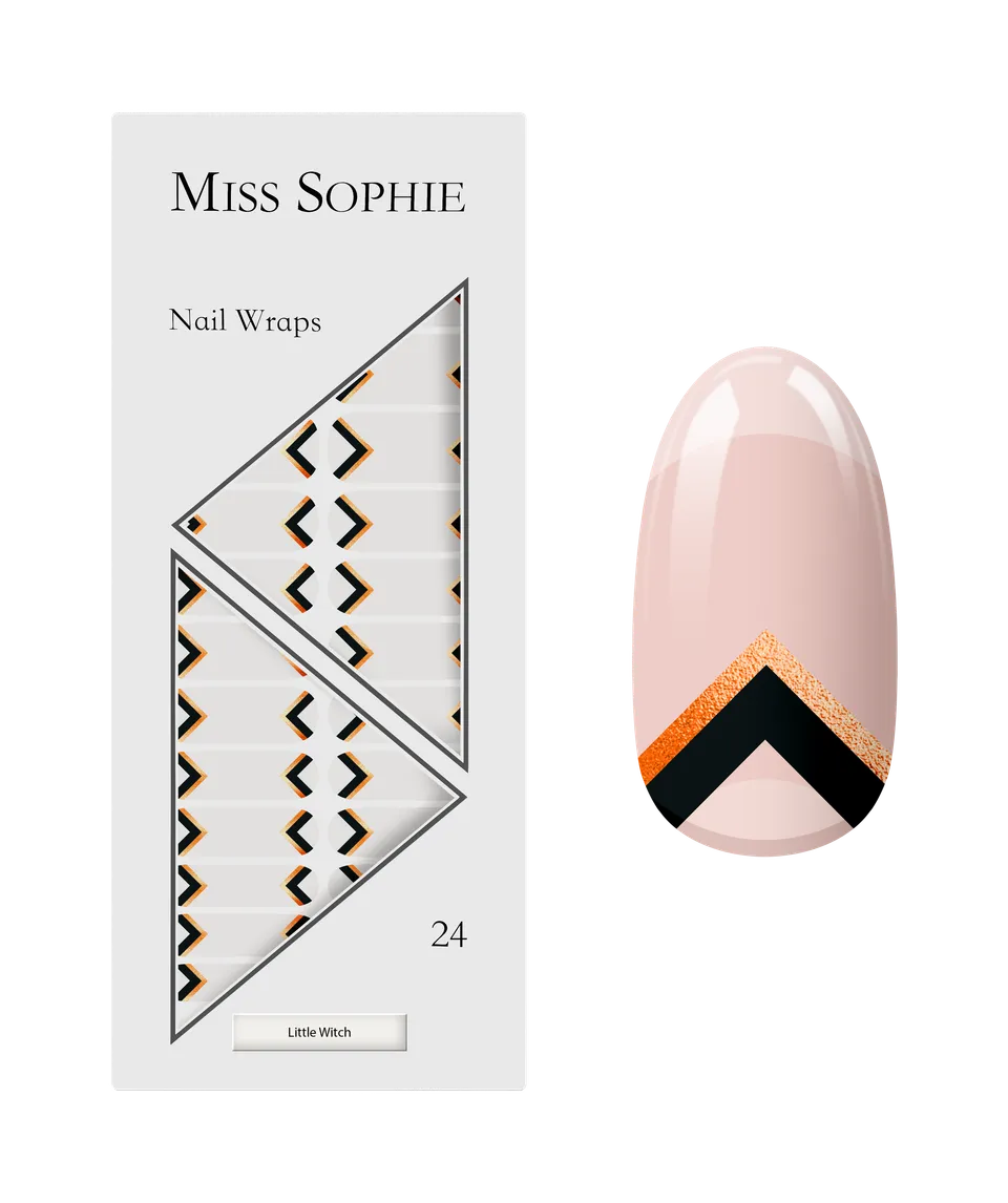 miss-sophie-s-little-witch-nagelfolien-halloween-chevron-design-in-schwarz-orang image 1