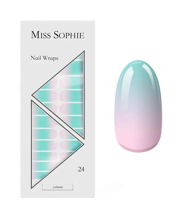 miss-sophie-s-lollipop-nagelfolien-sommerliches-gr-n-rosa-ombr-gradient-design image 1