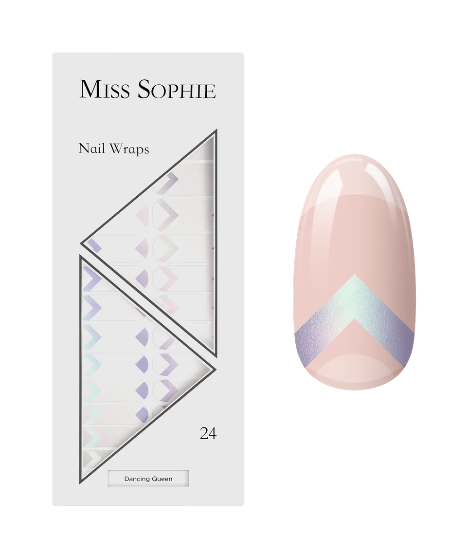 miss-sophie-s-dancing-queen-nagelfolien-holographisches-party-design-in-gr-n-rot image 1