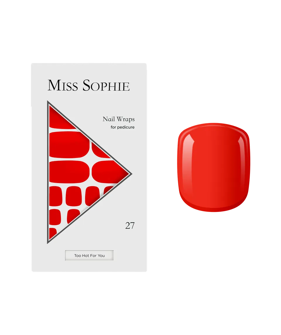 miss-sophie-s-too-hot-for-you-pedicure-nagelfolien-leuchtendes-rot-mit-orange-un image 1