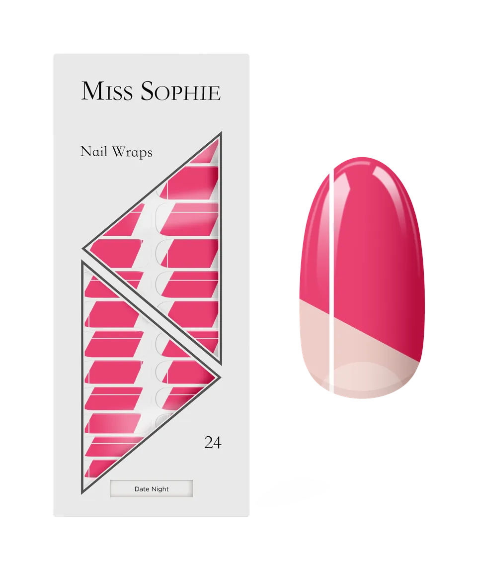 miss-sophie-s-date-night-nail-wraps-transparente-eleganz-mit-intensivem-pink image 1
