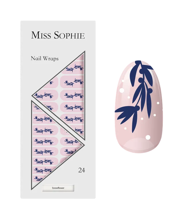 miss-sophie-s-snowflower-transparente-nagelfolien-nagel-wraps-mit-blauen-bl-ten- image 1