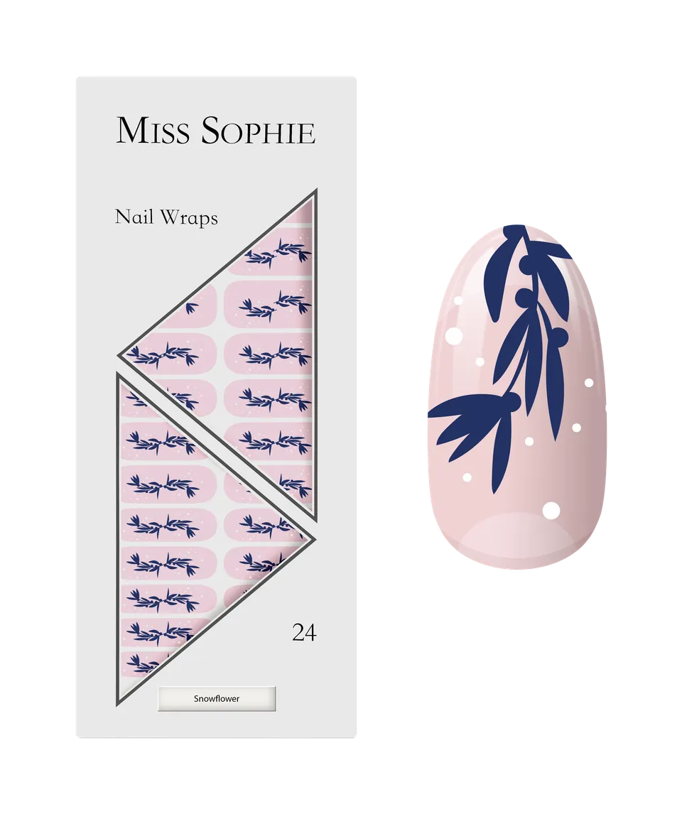 miss-sophie-s-snowflower-transparente-nagelfolien-nagel-wraps-mit-blauen-bl-ten- image 1