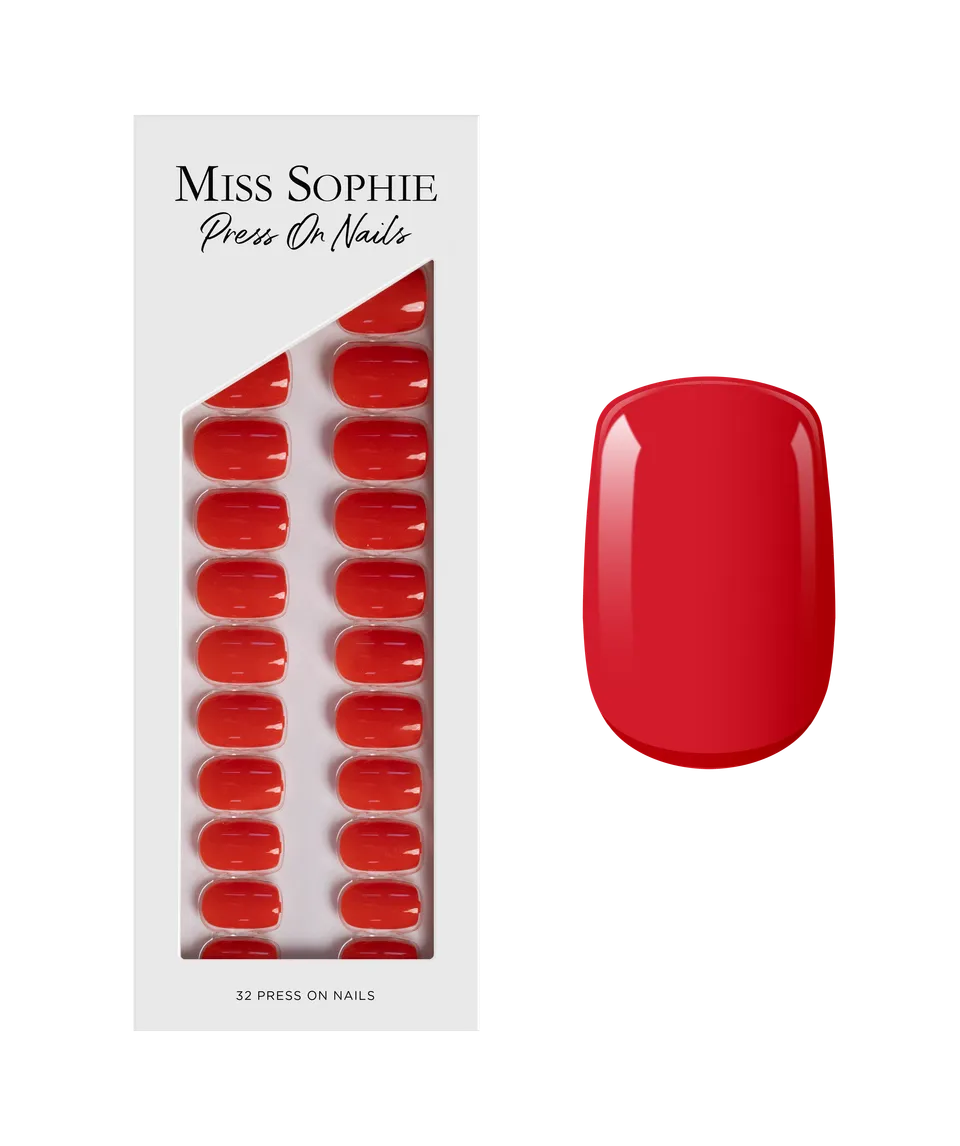 miss-sophie-s-lipstick-red-press-on-nails-kurz-quadratisch-klassisches-rot-press image 1