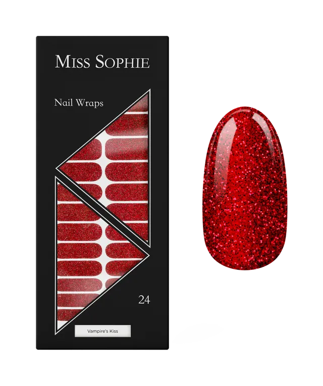 miss-sophie-s-vampire-s-kiss-nagelfolien-glitzer-nagewraps-in-dunkelrot-elegant- image 1