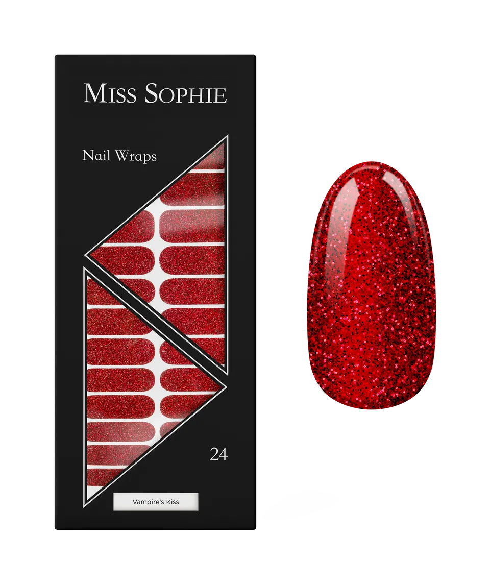 miss-sophie-s-vampire-s-kiss-nagelfolien-glitzer-nagewraps-in-dunkelrot-elegant- image 1