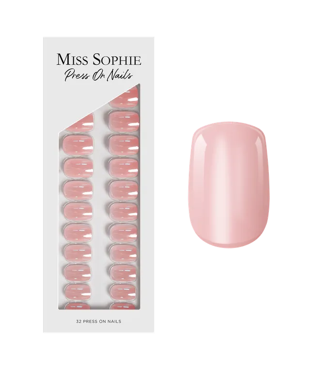 miss-sophie-s-glazed-pink-press-on-nails-short-square-ros-schimmer-mit-glazed-gl image 1