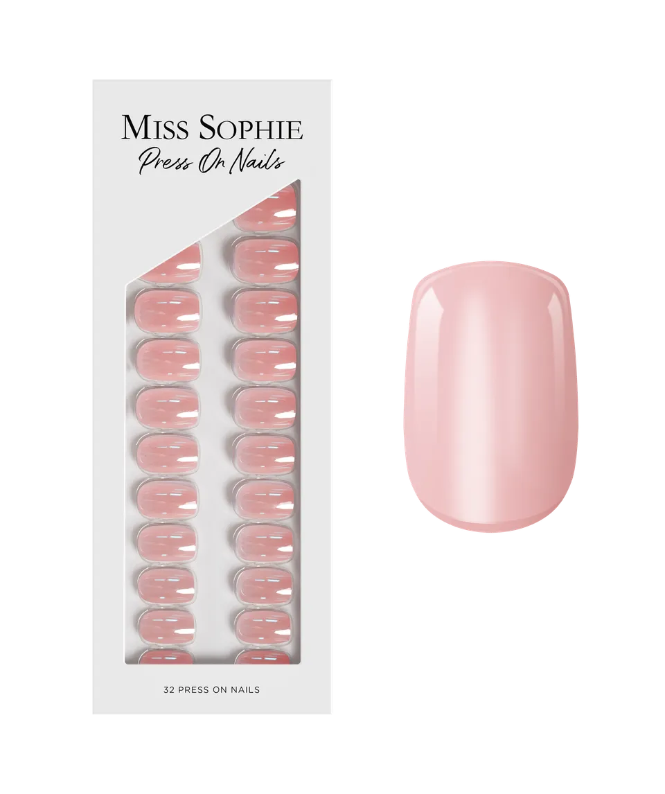 miss-sophie-s-glazed-pink-press-on-nails-short-square-ros-schimmer-mit-glazed-gl image 1
