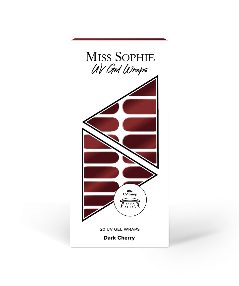 miss-sophie-s-dark-cherry-uv-nagelfolien-dunkelrot-mit-perlmutt-effekt-uv-gel-wr image 1