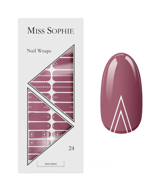 miss-sophie-s-boho-babe-nagelfolien-in-rosewood-nude-mit-wei-en-geometrischen-mu image 1