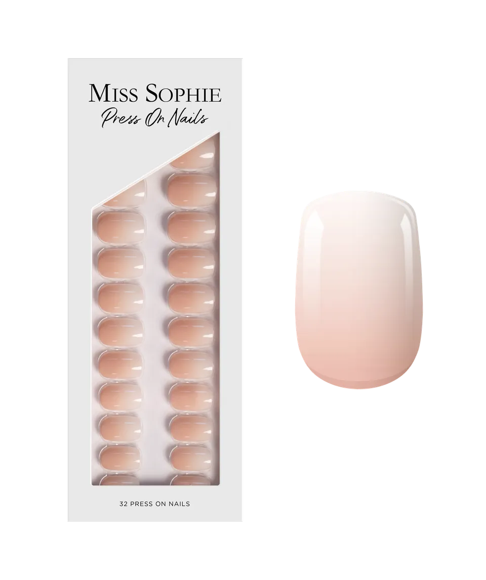 miss-sophie-s-nude-babyboomer-press-on-nails-short-square-nude-wei-farbverlauf-k image 1