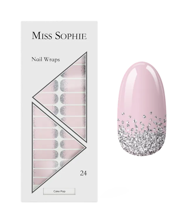 miss-sophie-s-cake-pop-nail-wraps-funkelnder-glitzer-look-in-rosa-rosy-love-coll image 1