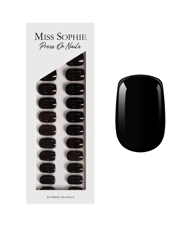 miss-sophie-s-black-velvet-press-on-nails-short-square-kurze-eckige-press-on-n-g image 1
