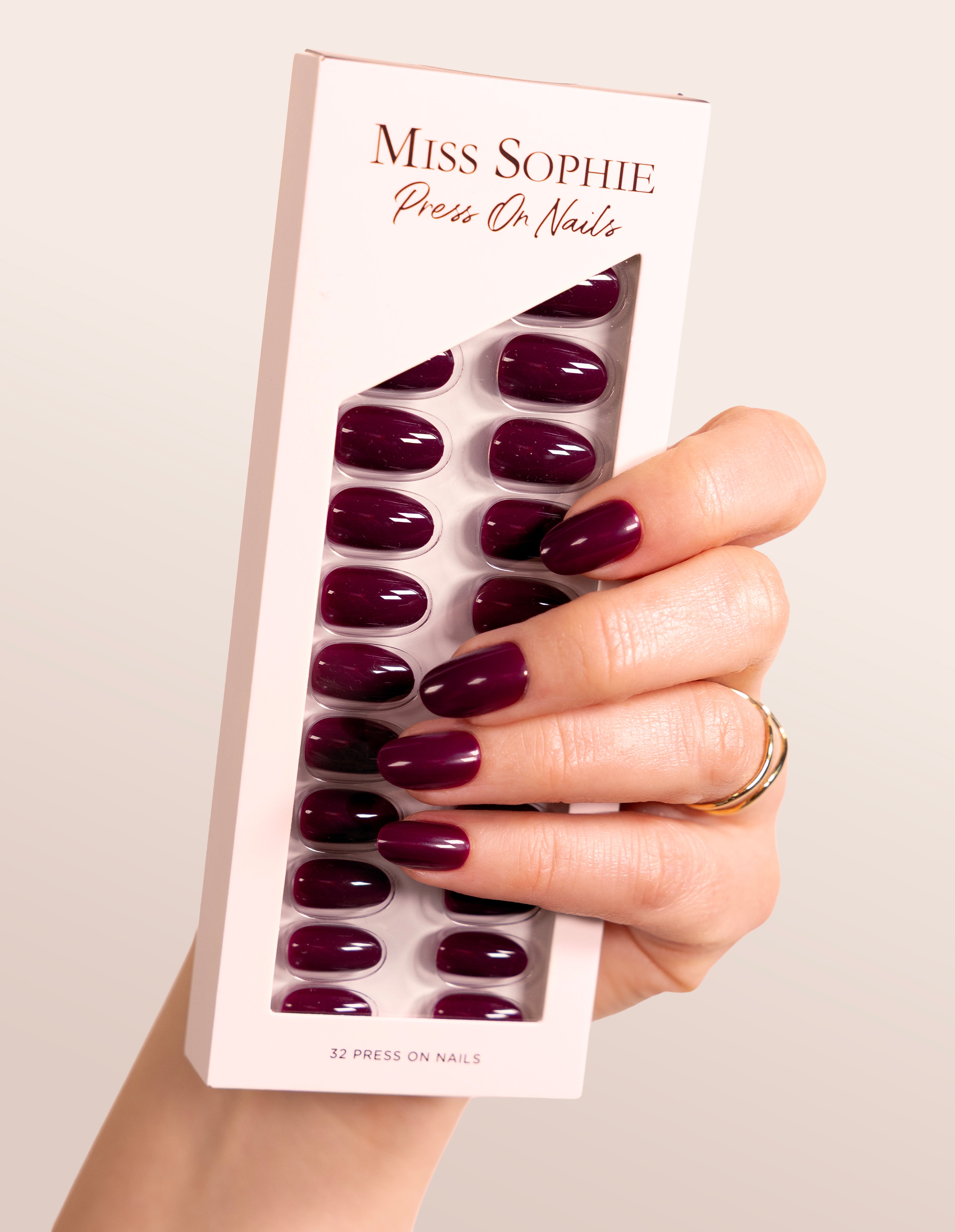 miss-sophie-s-berry-press-on-nails-short-round-falsche-n-gel-in-beerenrot image 2