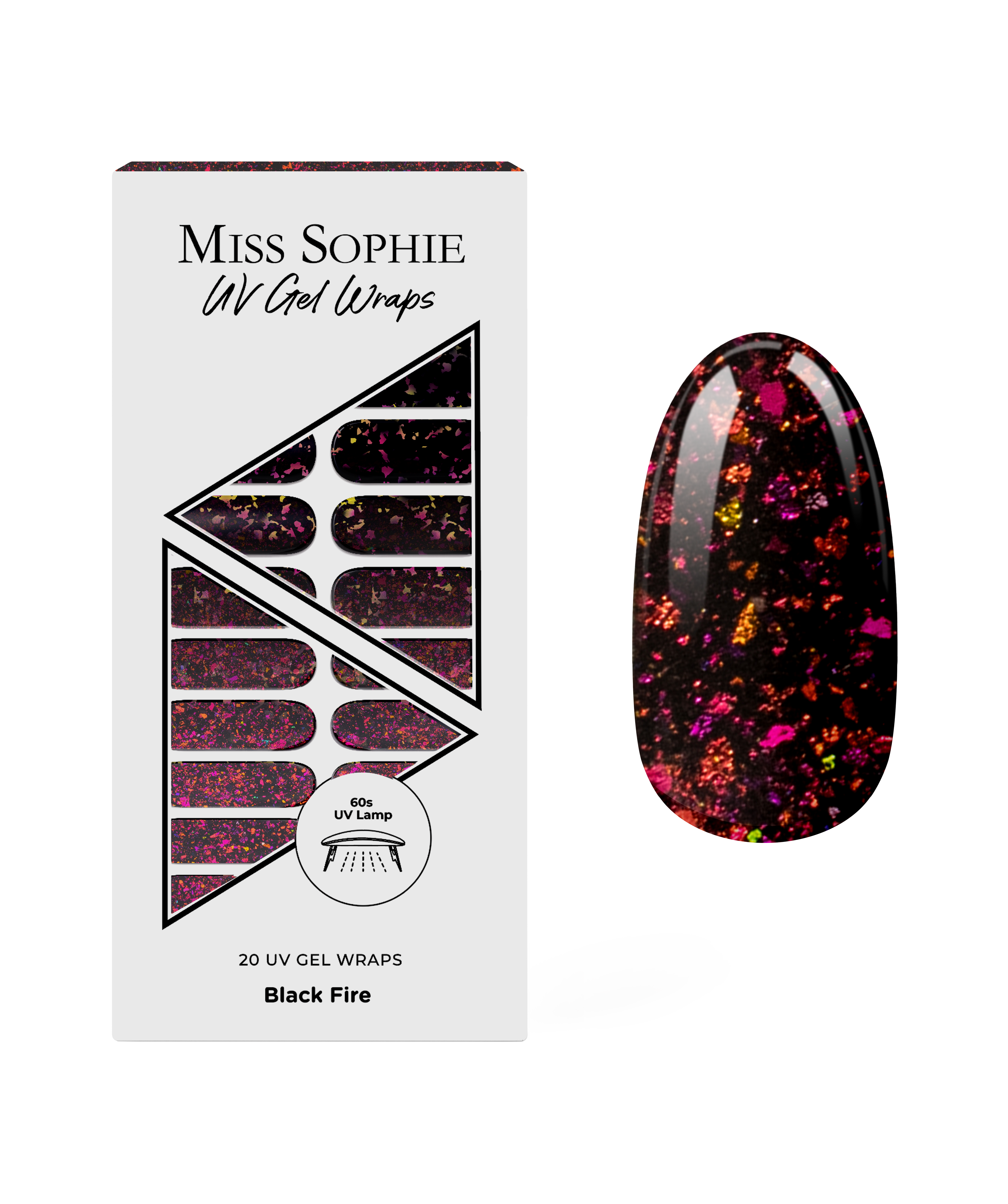 miss-sophie-s-black-fire-uv-nagel-wraps-schwarz-rote-uv-gel-wraps-mit-feuereffek image 1
