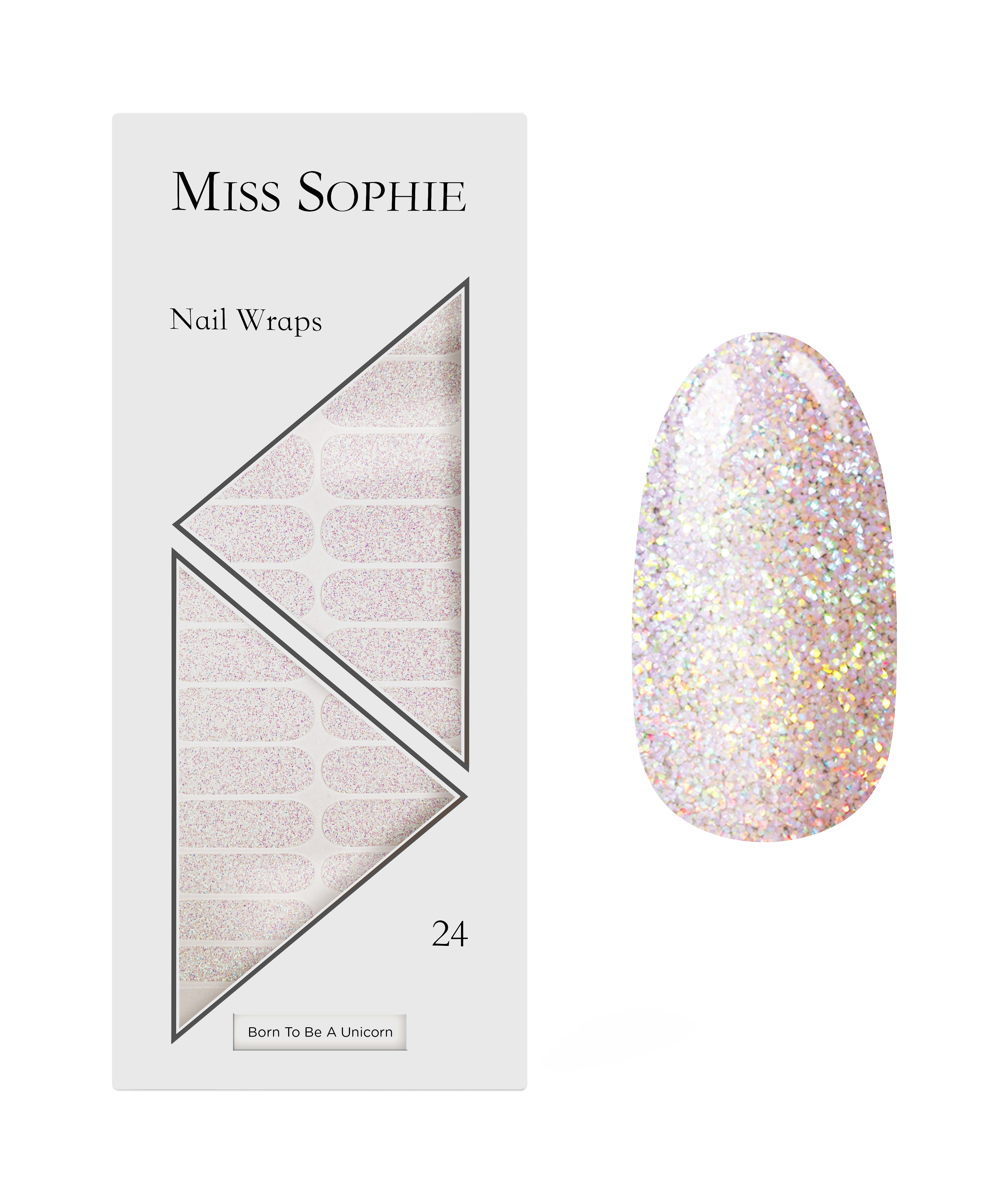 miss-sophie-s-born-to-be-a-unicorn-nail-wraps-holografisches-glitzer-nageldesign image 1