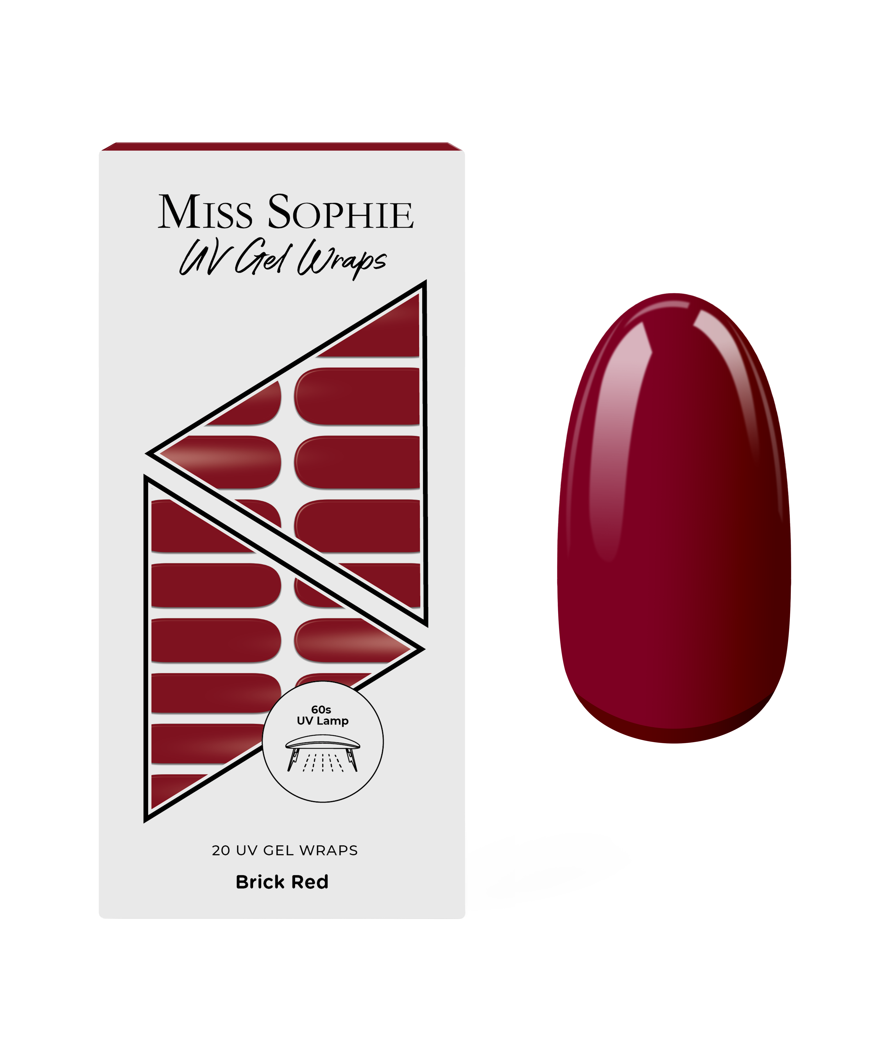 miss-sophie-s-brick-red-uv-gel-nagel-wraps-sattes-ziegelrot-einfarbige-klassisch image 1