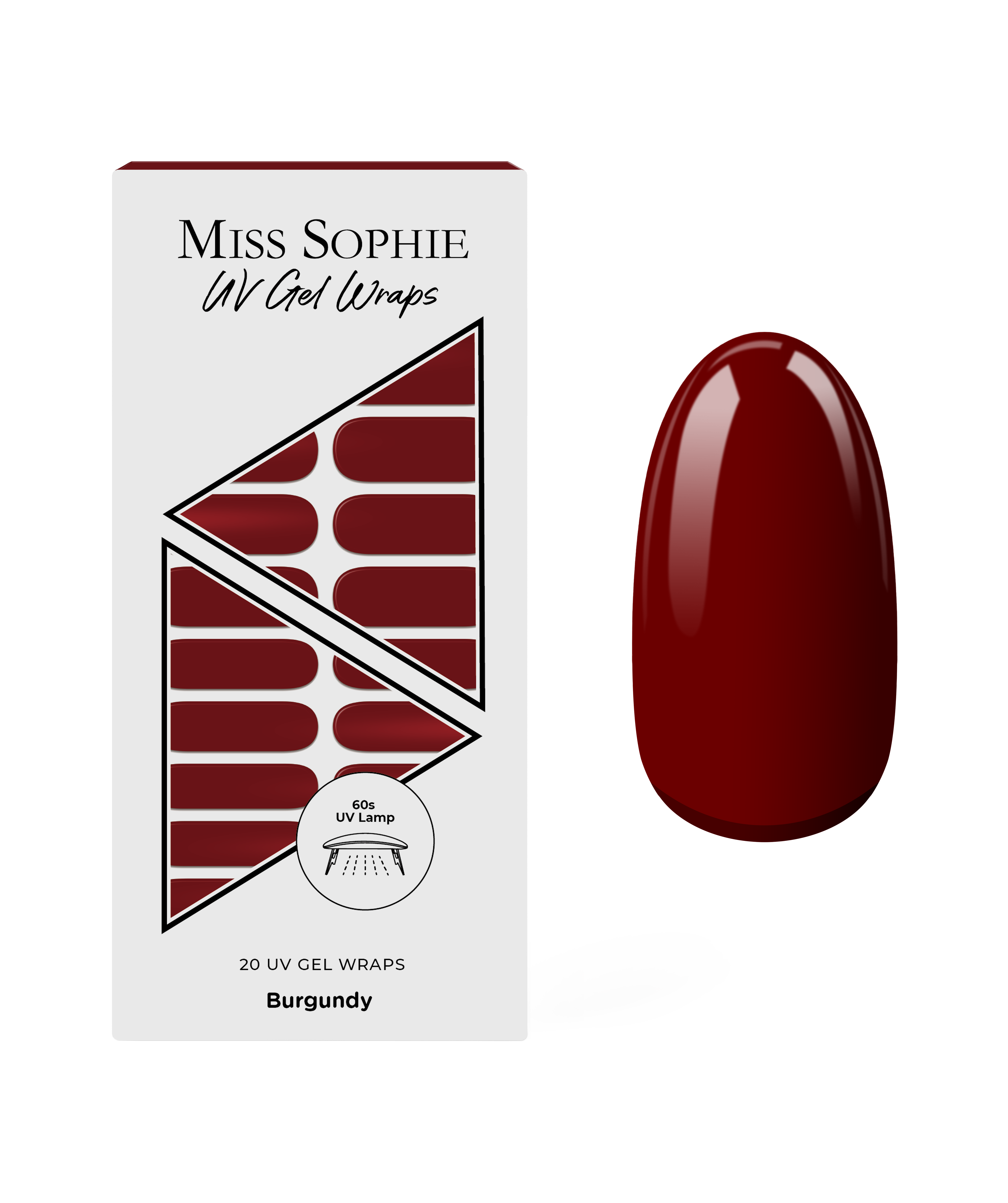 miss-sophie-s-burgundy-uv-uv-gel-nagelfolien-dunkles-rot-einfarbig-mit-uv-aush-r image 1