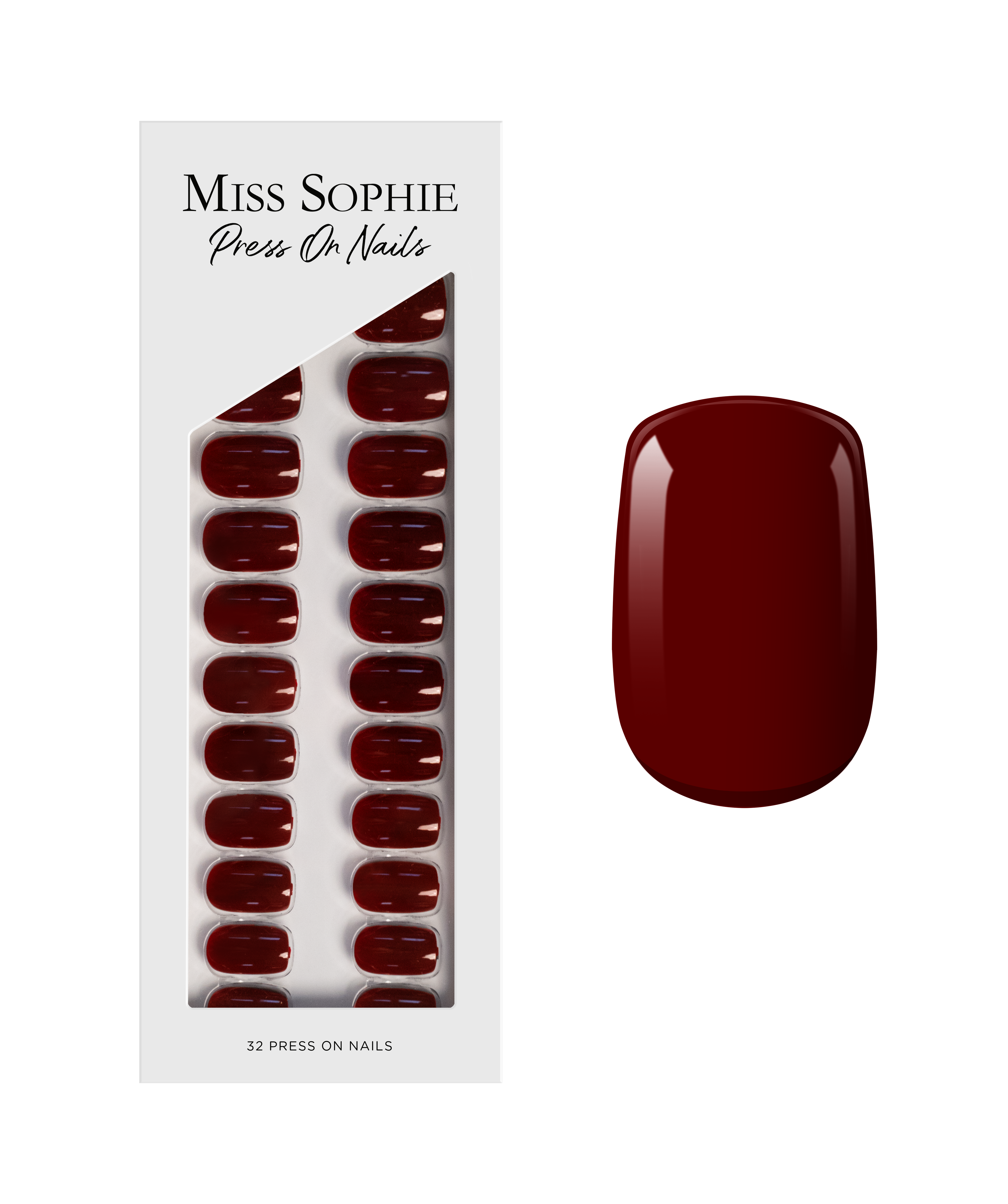 miss-sophie-s-burgundy-press-on-nails-short-square-weinrot-kurz-quadratisch image 1