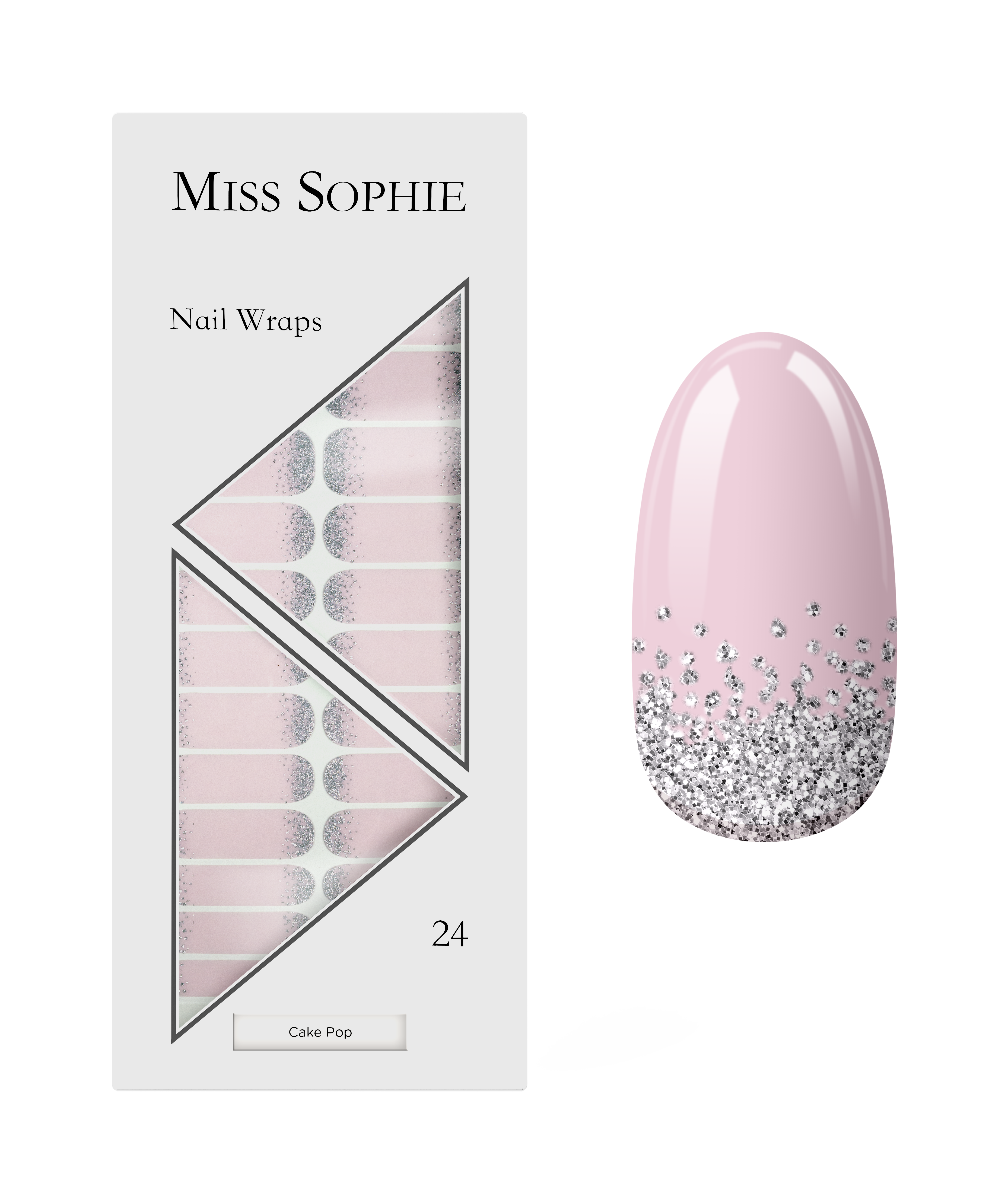 miss-sophie-s-cake-pop-nail-wraps-funkelnder-glitzer-look-in-rosa-rosy-love-coll image 1