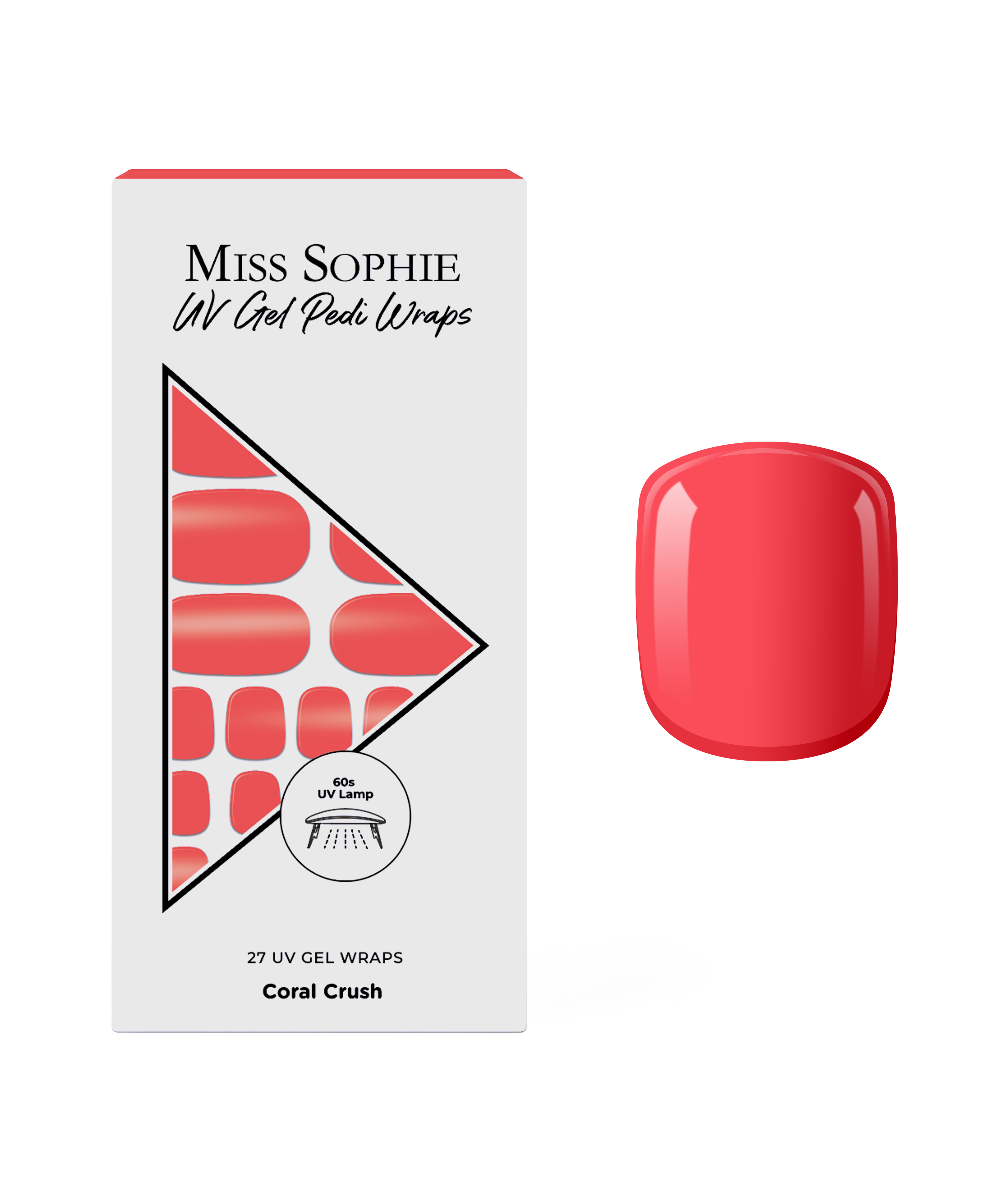 miss-sophie-s-coral-crush-uv-pedicure-nagelfolien-kr-ftiges-koralle-uv-gel-desig image 1