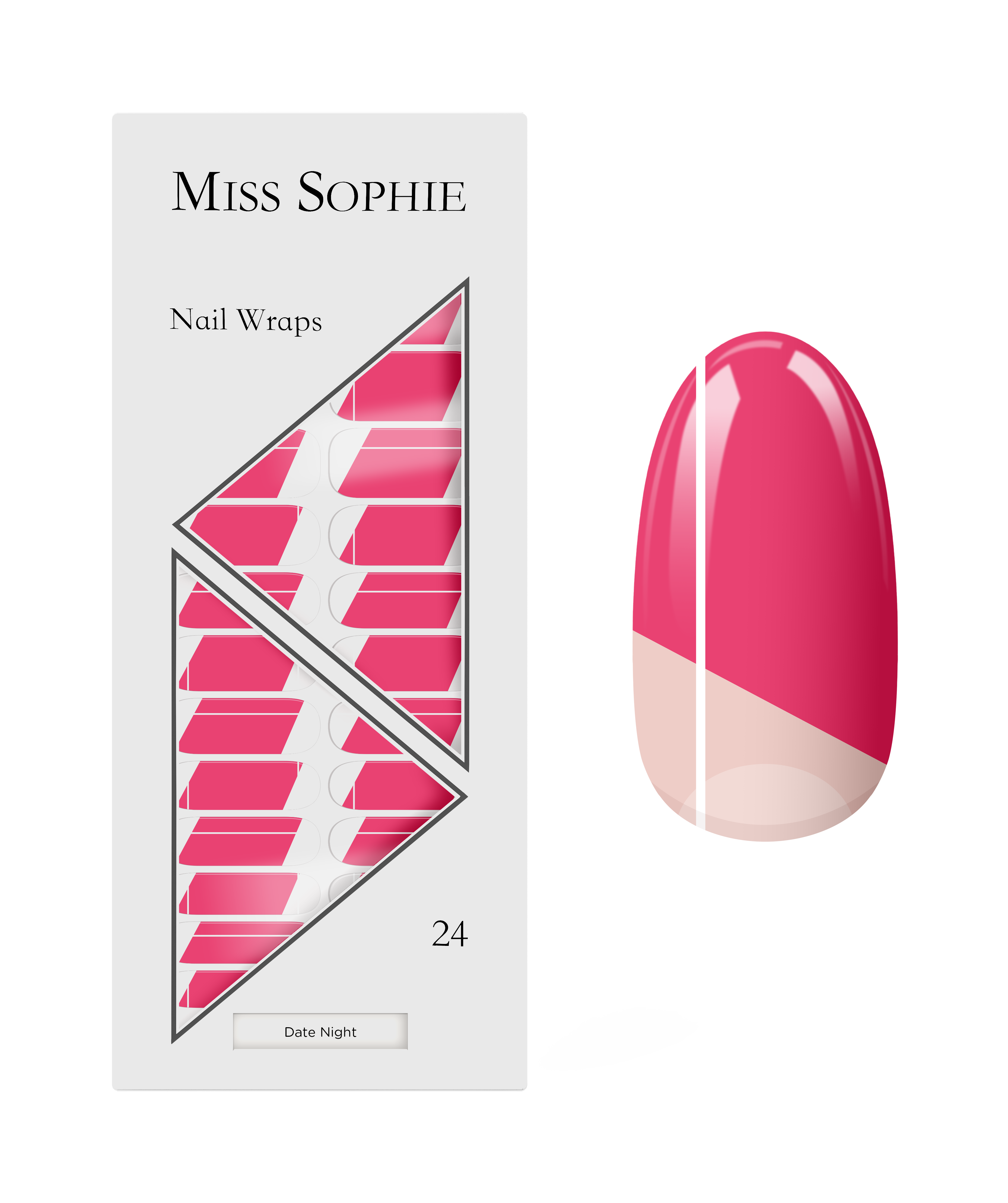 miss-sophie-s-date-night-nail-wraps-transparente-eleganz-mit-intensivem-pink image 1