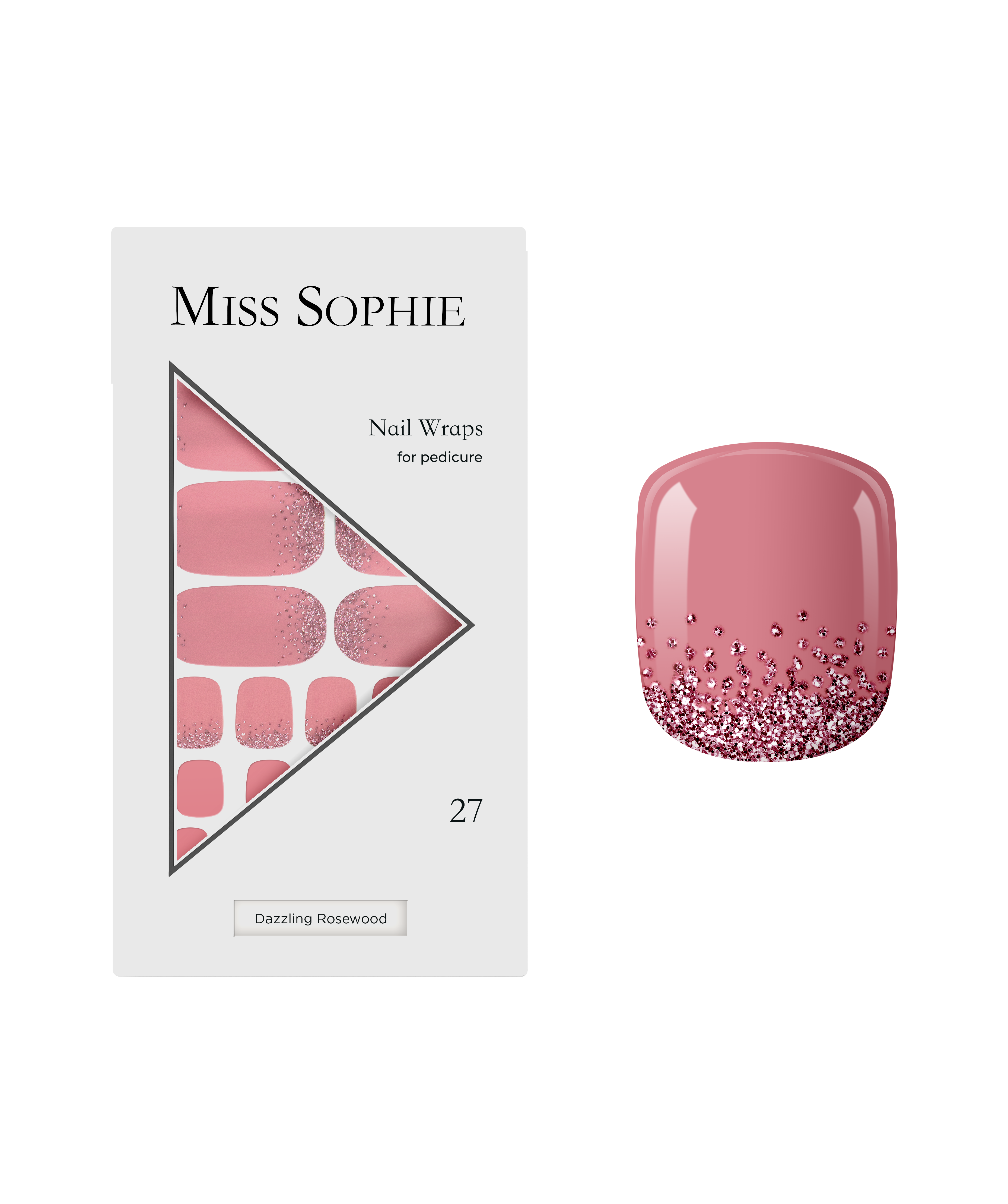miss-sophie-s-dazzling-rosewood-pedicure-nail-wraps-glitzerndes-rosewood-design- image 1