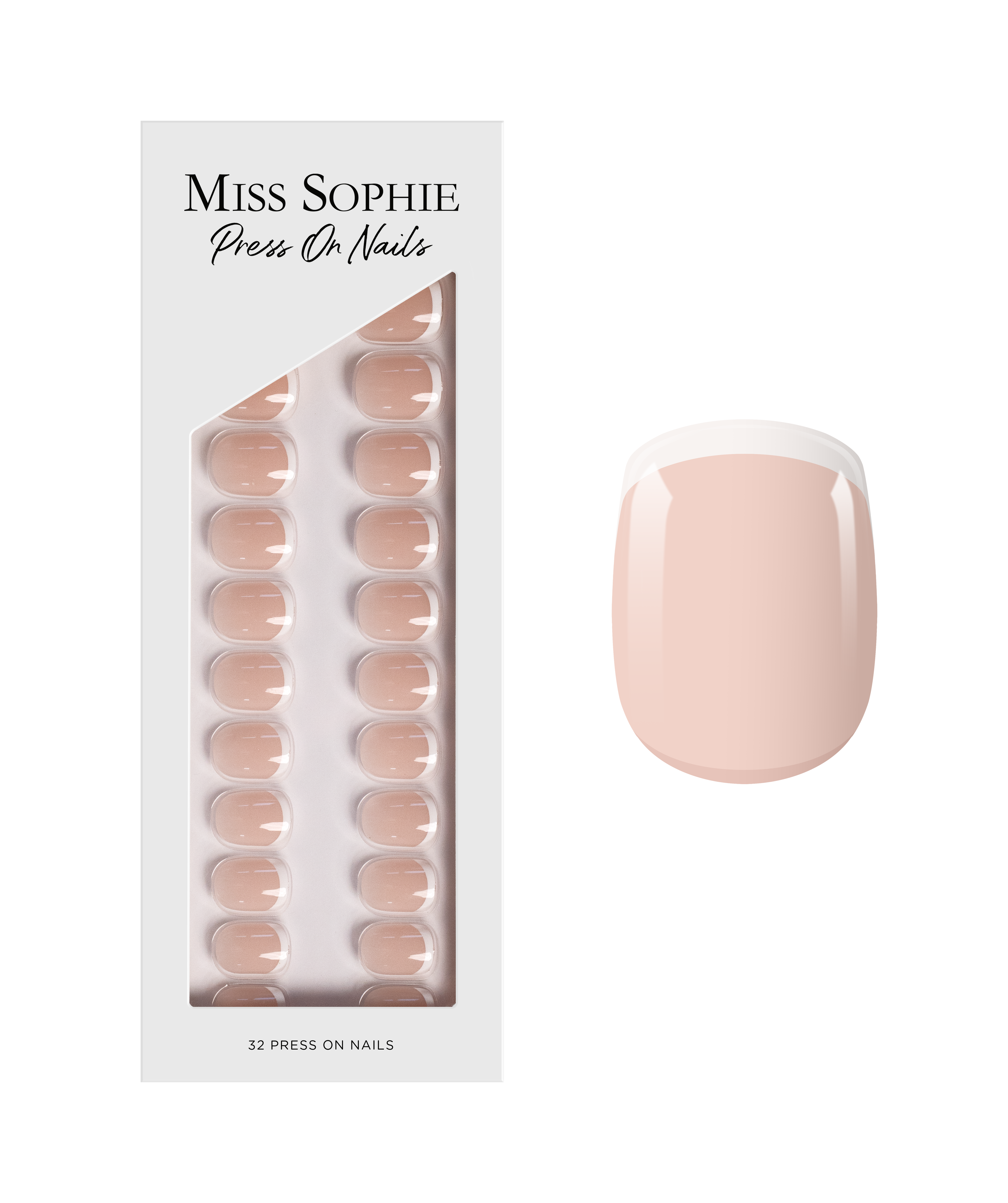 miss-sophie-s-french-tips-press-on-nails-extra-short-square-franz-sisches-design image 1