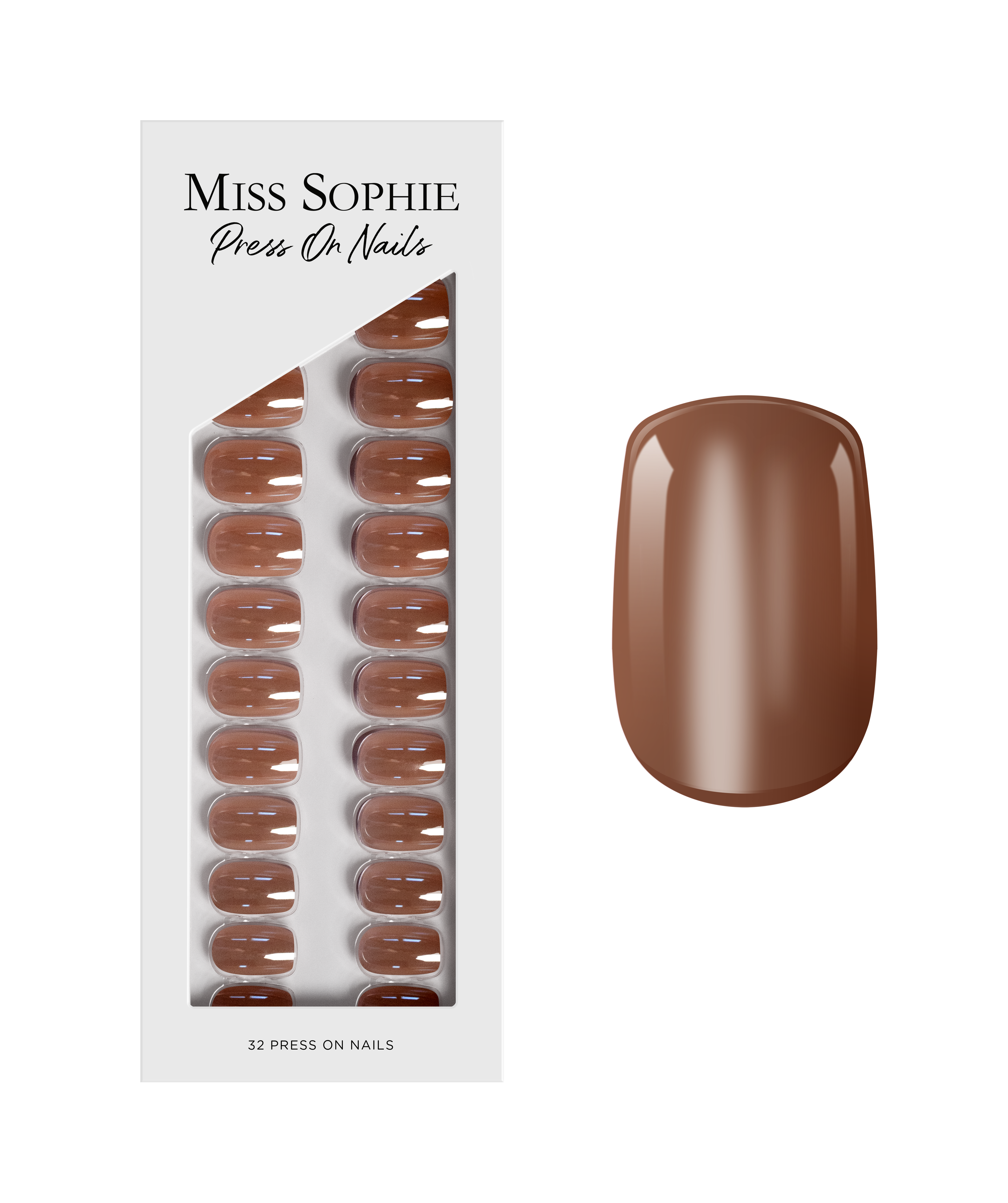 miss-sophie-s-glazed-cocoa-press-on-nails-kurze-quadratische-fertign-gel-mit-gla image 1