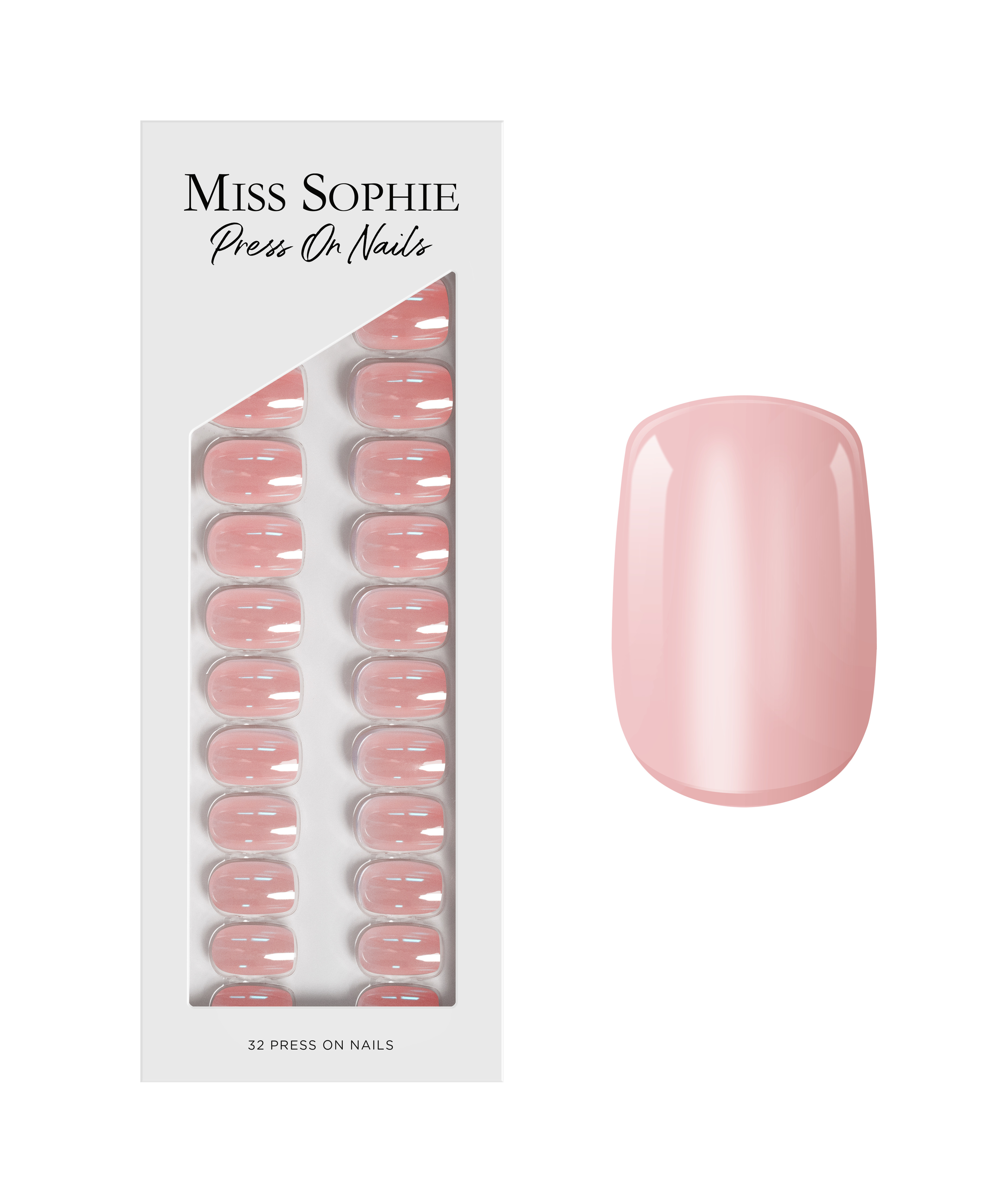 miss-sophie-s-glazed-pink-press-on-nails-short-square-ros-schimmer-mit-glazed-gl image 1