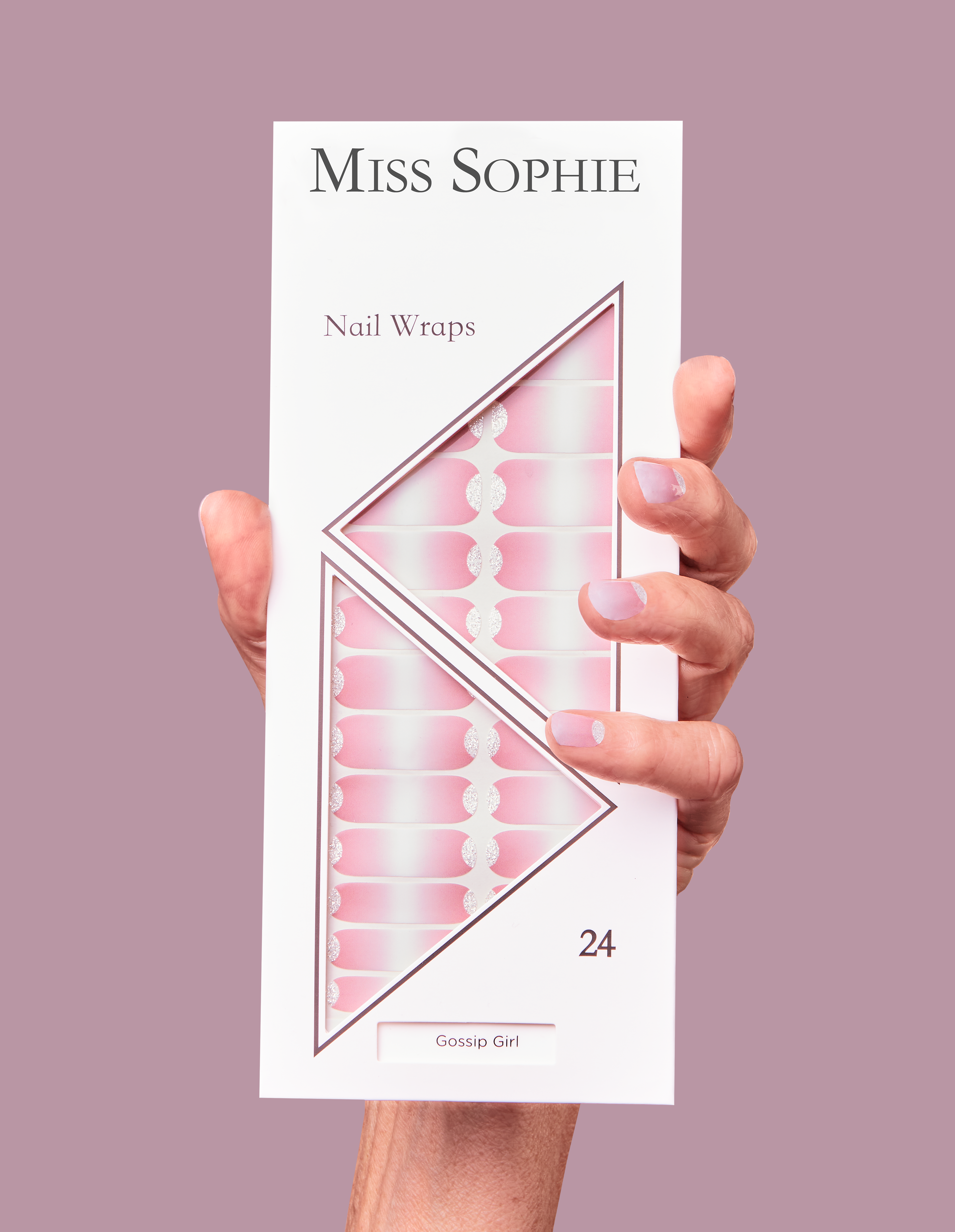 miss-sophie-s-gossip-girl-nagelfolien-nude-rose-babyboomer-mit-silberglitter image 3