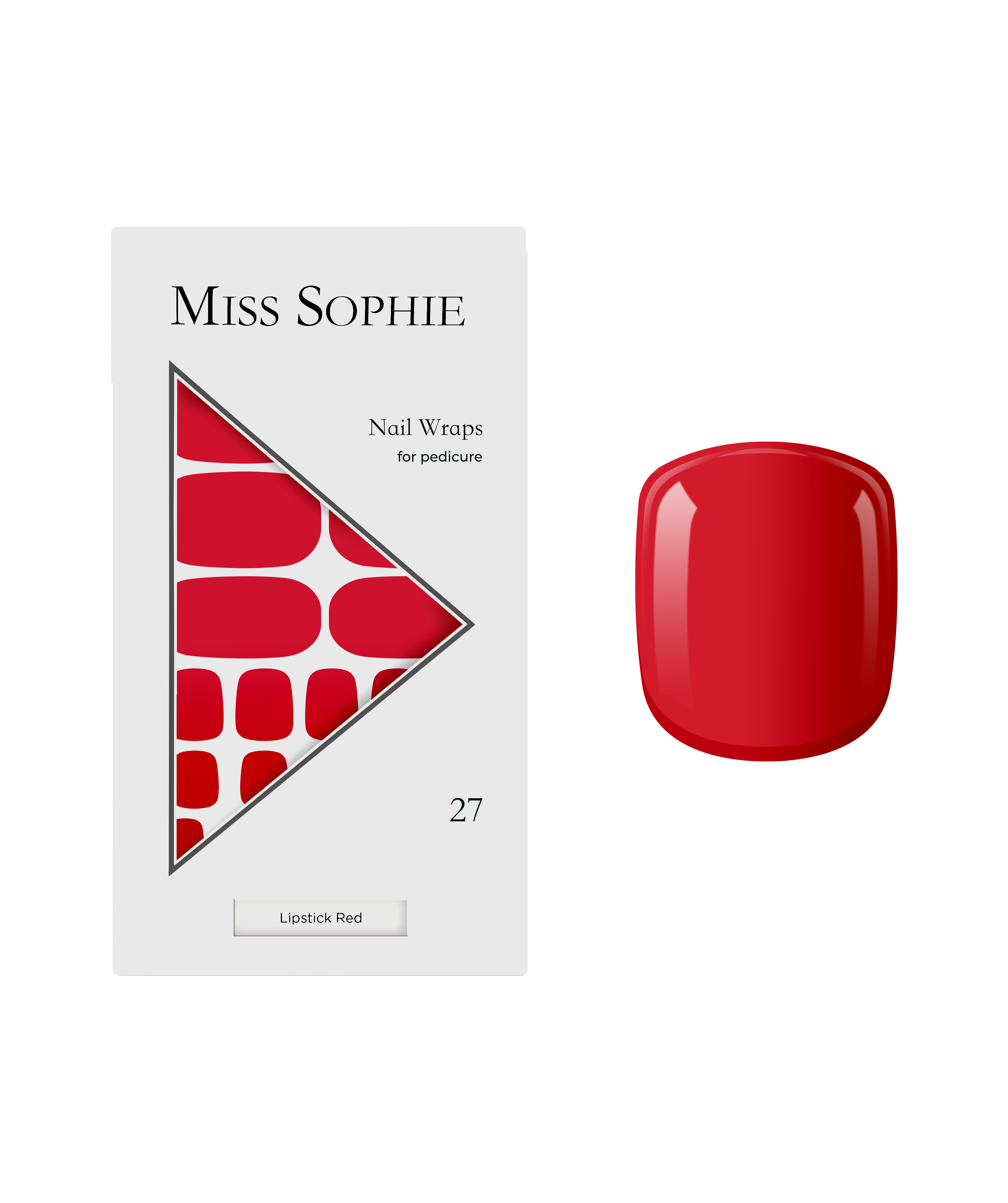 miss-sophie-s-lipstick-red-pedicure-nagelfolien-knallrotes-solid-design-f-r-zehe image 1