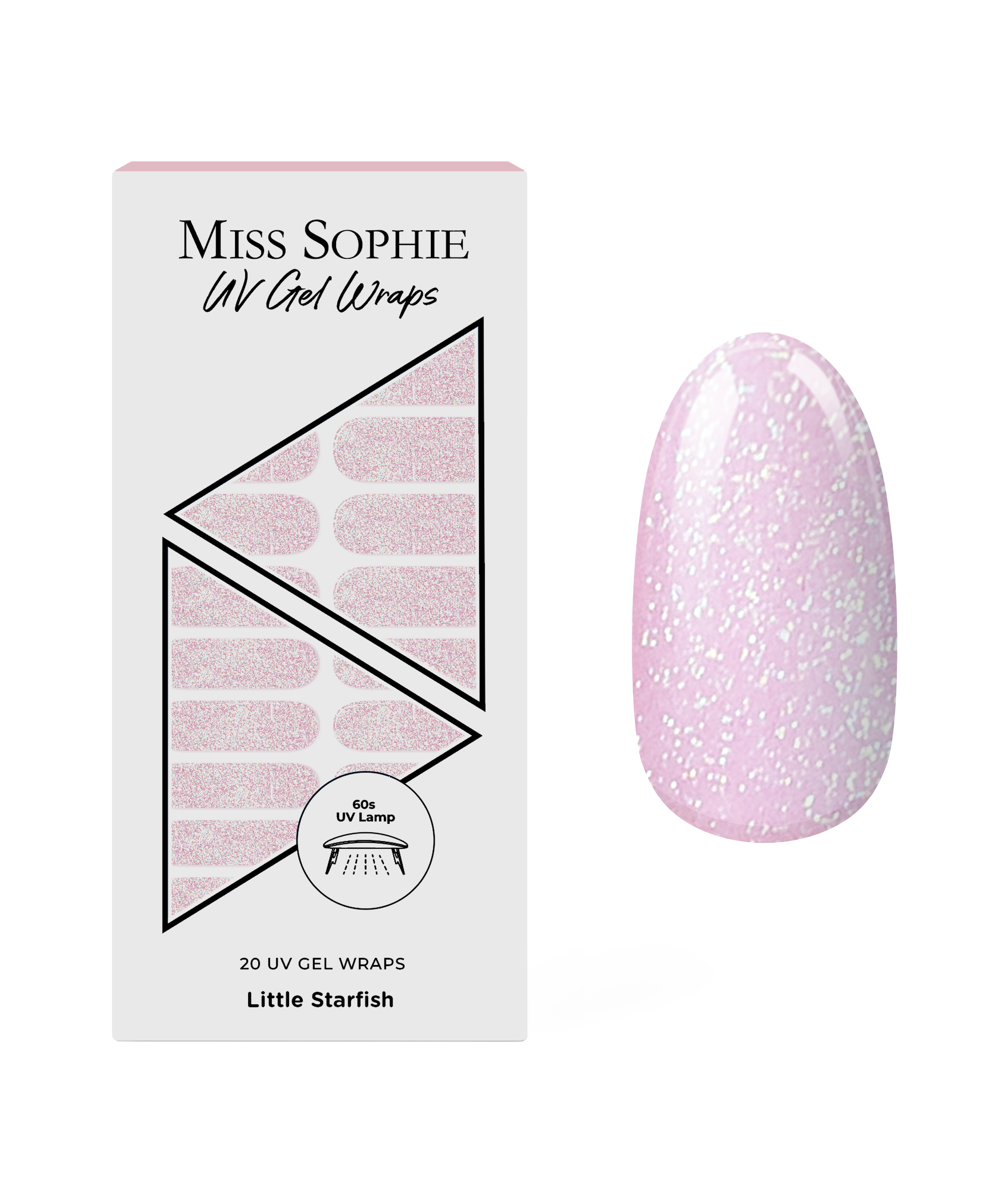 miss-sophie-s-little-starfish-uv-gel-nagelfolien-zartes-rosa-mit-glitzer-finish image 1