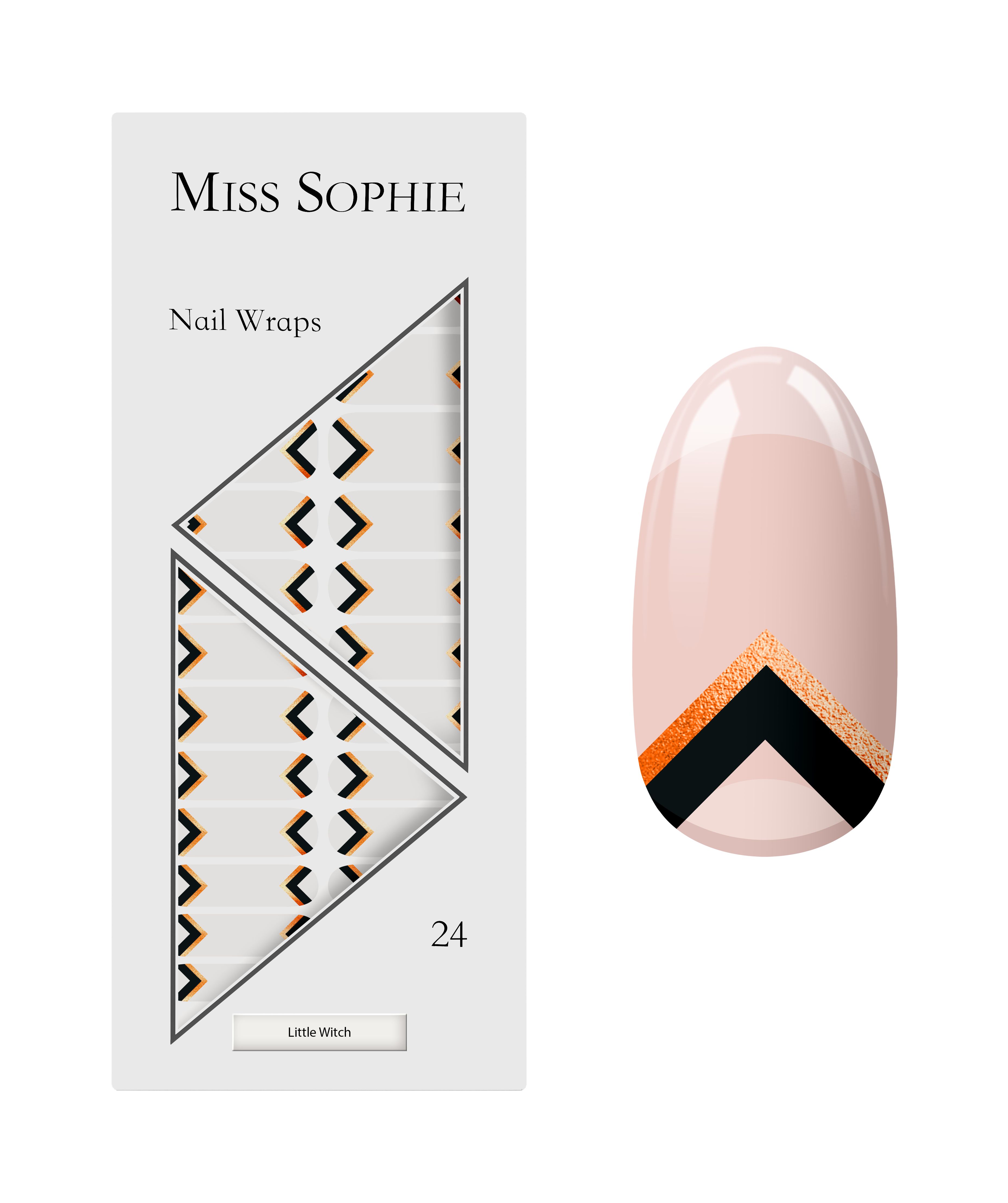 miss-sophie-s-little-witch-nagelfolien-halloween-chevron-design-in-schwarz-orang image 1