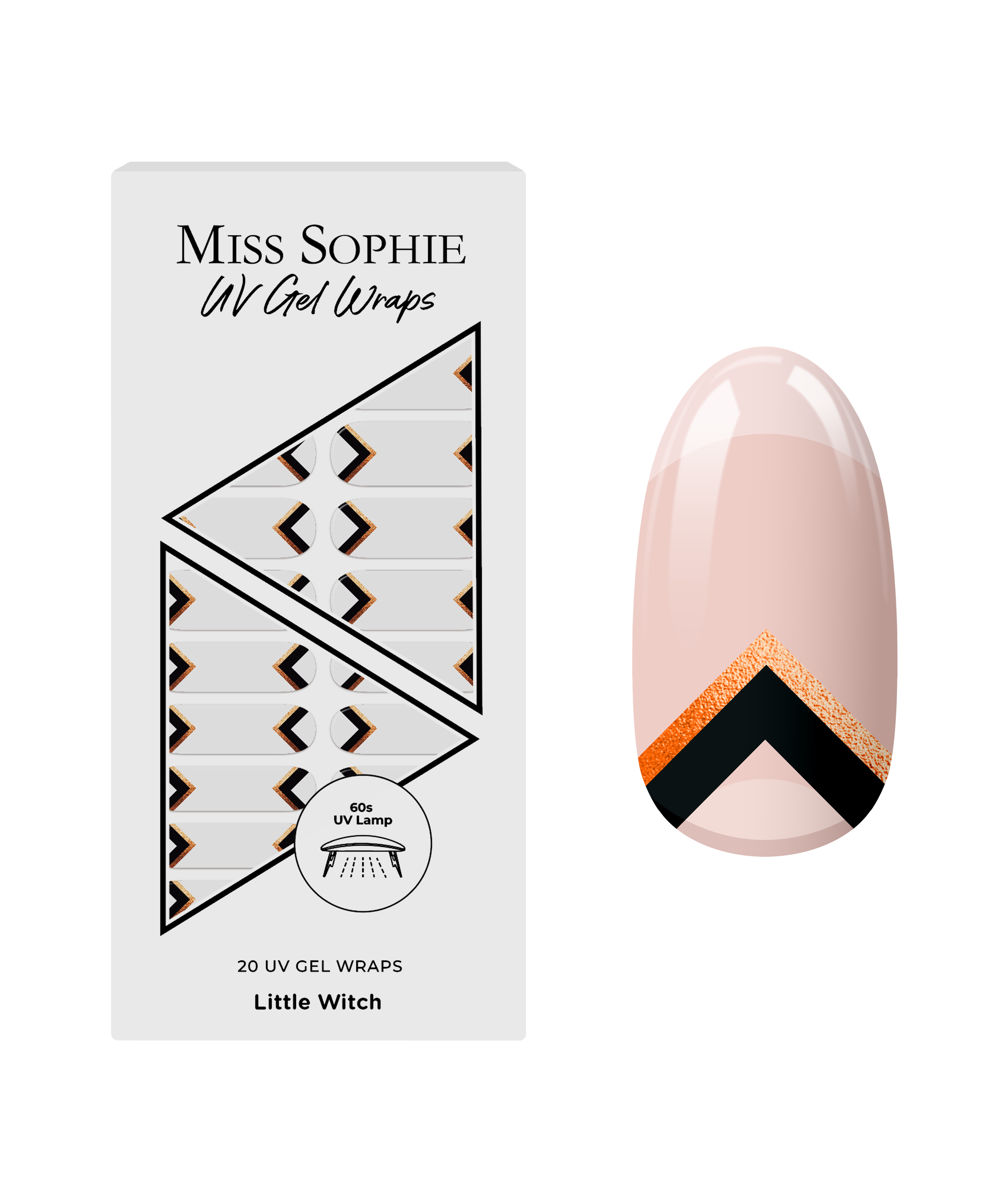 miss-sophie-s-little-witch-uv-nagel-wraps-schwarz-orange-chevron-uv-gel-wraps-ha image 1