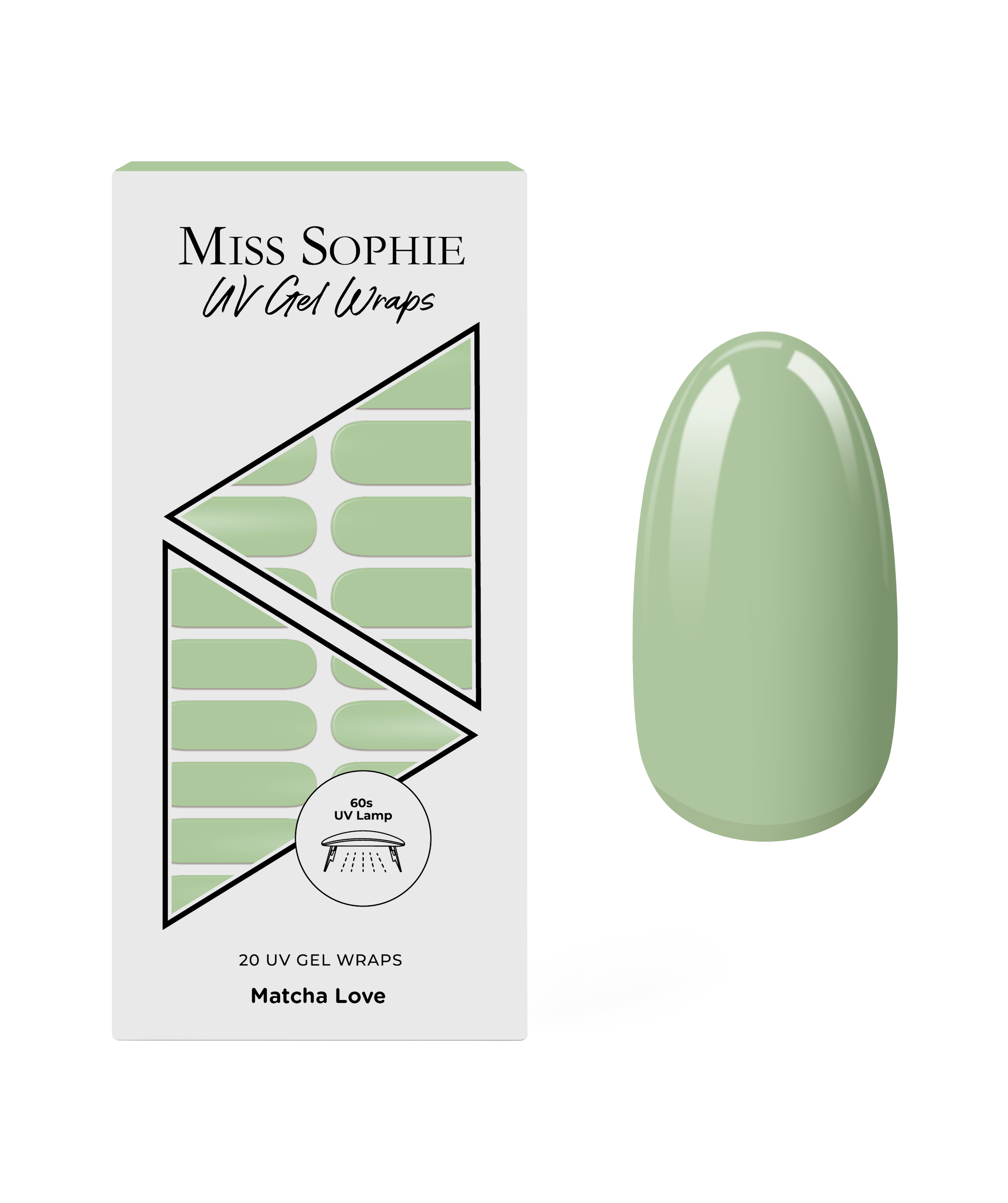 miss-sophie-s-matcha-love-uv-uv-gel-nagelfolien-beruhigendes-matcha-gr-n-einfarb image 1