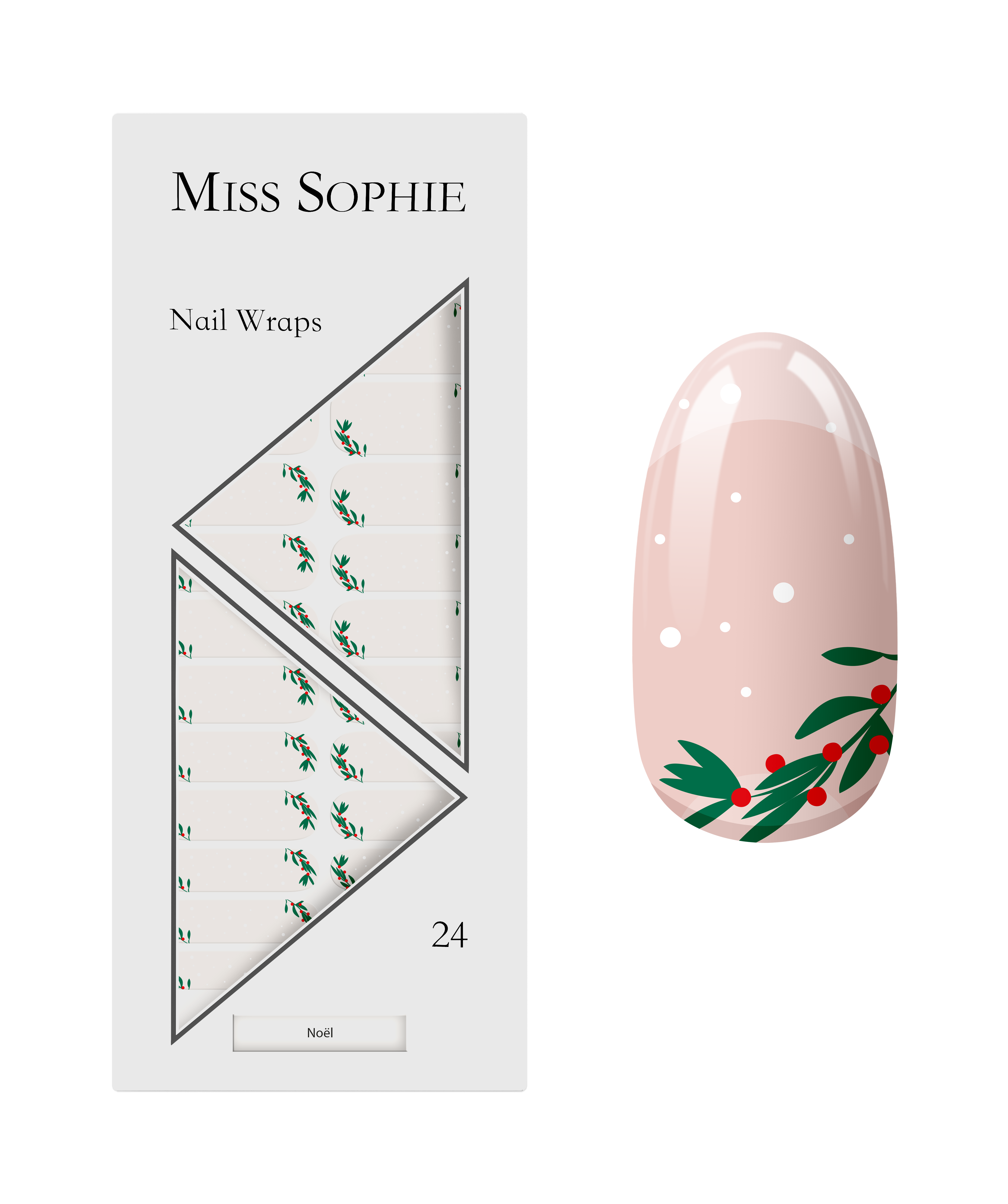 miss-sophie-s-no-l-nagelfolien-transparentes-weihnachtsdesign-mit-mistelzweigen image 1
